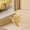 High End Cubic Zirconia Hummingbird Necklace for Women Trendy Korean Style Light Luxury Anti-Allergy Jewelry Accessory