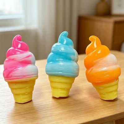 3Pcs Ice Cream Squeezing Squishies Sensory Toys Party Favor Cute Interactive Soft Ideal Gift Hand