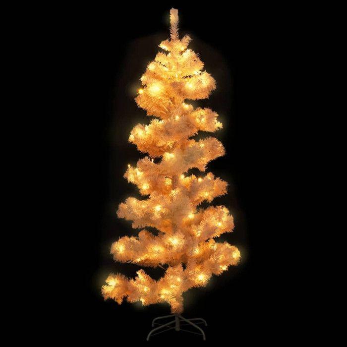 VidaXL Arbre de Noël Hélicoïdal Pré-éclairé et Support, Sapin de Noël avec LED, Décoration de Vacances, Ornement de Fête 344653