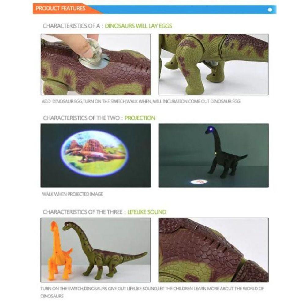 Simulation Electric Dinosaur Toys Projection Crawling Long-necked Toys  Birthday Gift