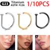Titânio G23 Titânio G23 Piercing Argola de Nariz em D de Titânio G23 Stud Médico para Tragus Hélice Argola Brinco Argola de Septo Joia Corporal