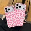 Minimalist style pink leopard print mobile phone case custom Apple 11promax ultra-thin protective case for girls