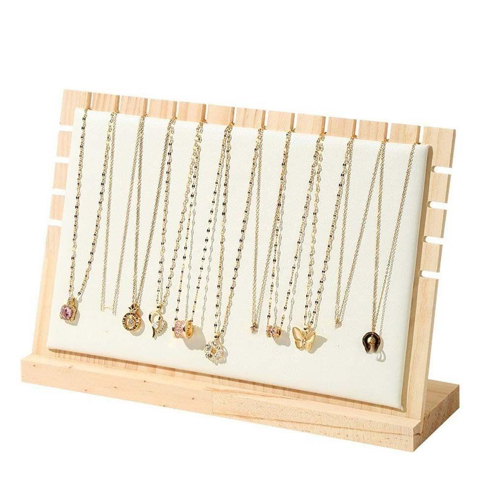 Solid Wooden Pendant Necklace Bracelet Exquisite Design Jewelry Organizers Counter Props