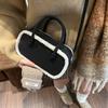 2025 New Versatile Retro Bowling Niche Design Handbag Lamb Wool Splicing Bag Women