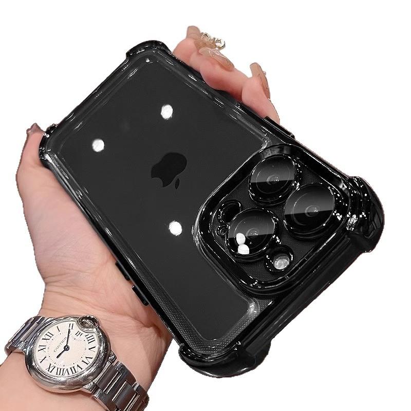 Applicable To IPhone17 Electroplated High Breathable Bag Four Corner Anti Fall Mobile Phone Case Apple 16 Comes with Lens Film Protection Case