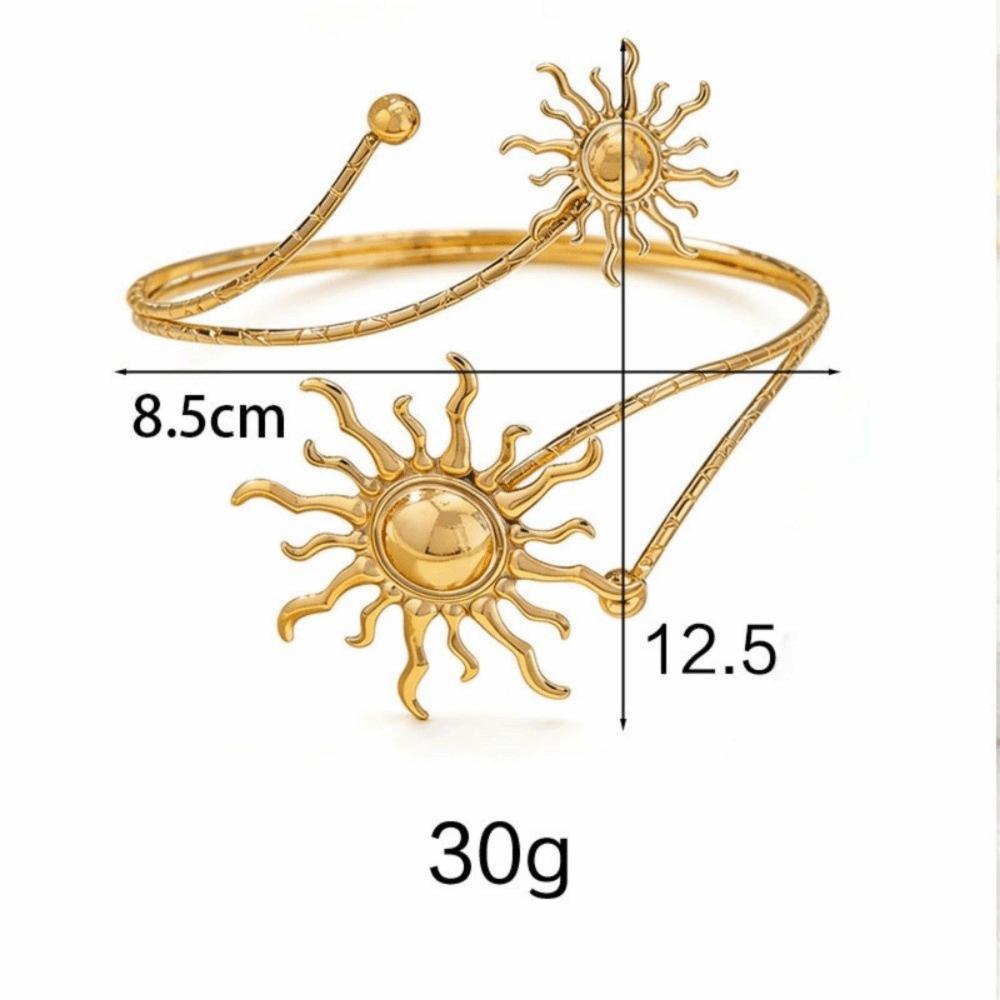 Gold Color Upper Arm Cuff Bracelet Sunflower Cuff Arm Ring Vintage Open Cuff Armlet Gifts