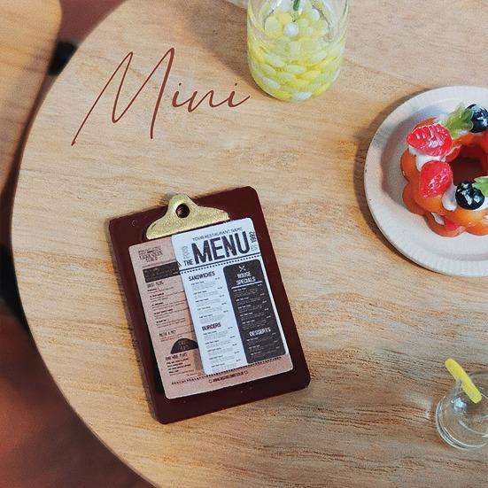 Miniature Menu Board Mini Clip Board with Menu Card Doll Accessory for 1/6 1/12 Doll Mansion Cafe Restaurant Scene