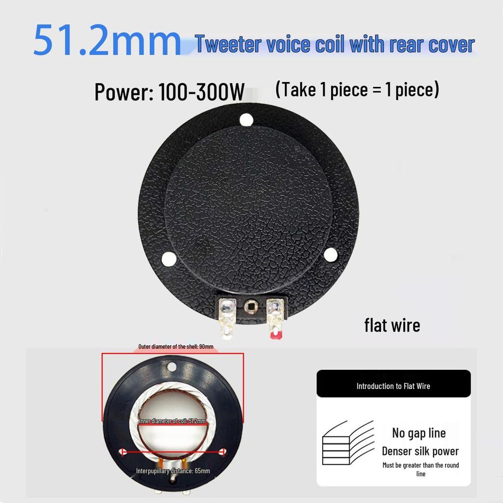 High-Frequency Speaker Voice Coil Diaphragm for 25-75 Core, Round Flat Wire Horn Repair