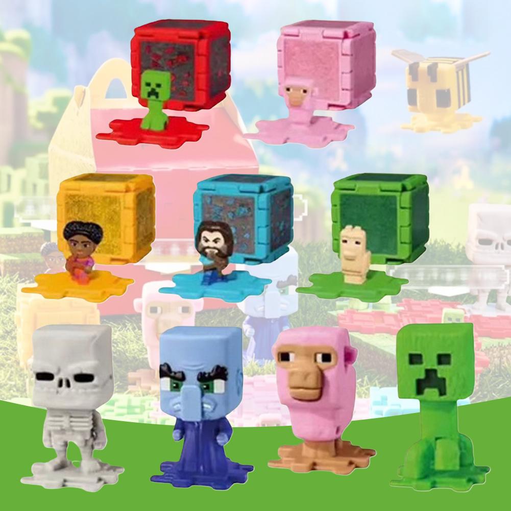 Mc Movies 2025 For McDonald's Happy Meal Toy Steve Dennis Creeper Piglin Anime Figure Ornaments Custom Toy Kid Gift