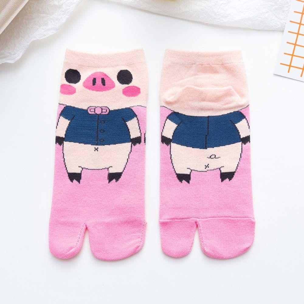Students Cotton Split Toe Female Flip-flops Socks Low Tube Socks Geta Socks Pig Socks Two Toe Socks
