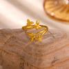 New Gold Color Rings For Women Geometric Flower Minimalist Stainless Steel Anillos Waterproof Butterfly Jewelry Elegant Her Gift