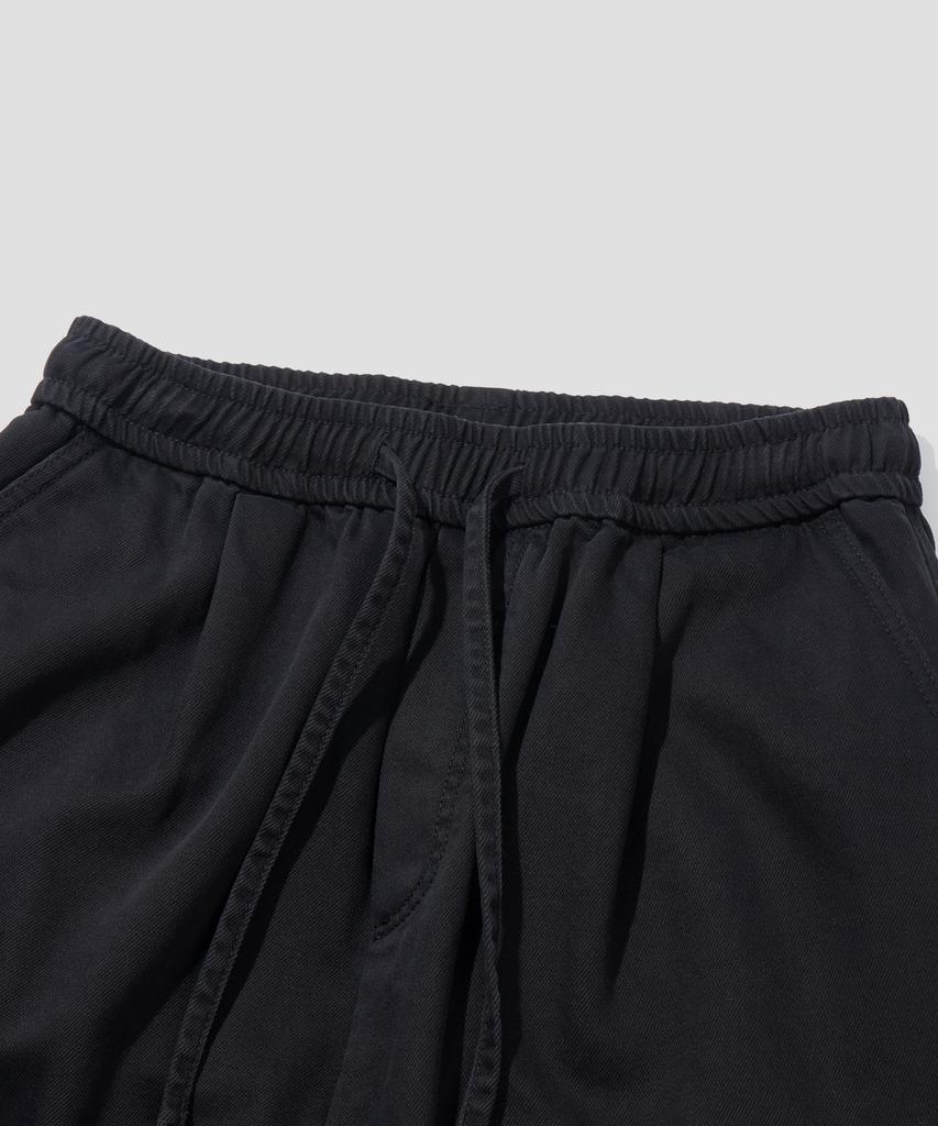 AGOD Vintage Washed Elastic Waist Cargo Pants [Black]