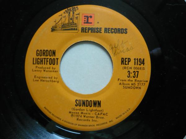 

7inch Record GORDON LIGHTFOOT - Sundown REP1194 Reprise Records 1974 US Rock Used