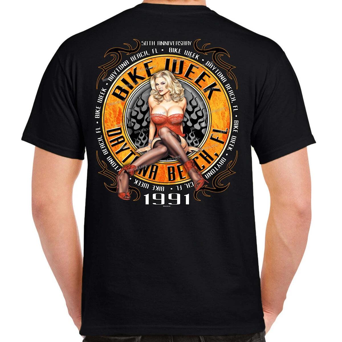 Nostalgia 1991 Bike Week Daytona Beach Bombshell T-Shirt S