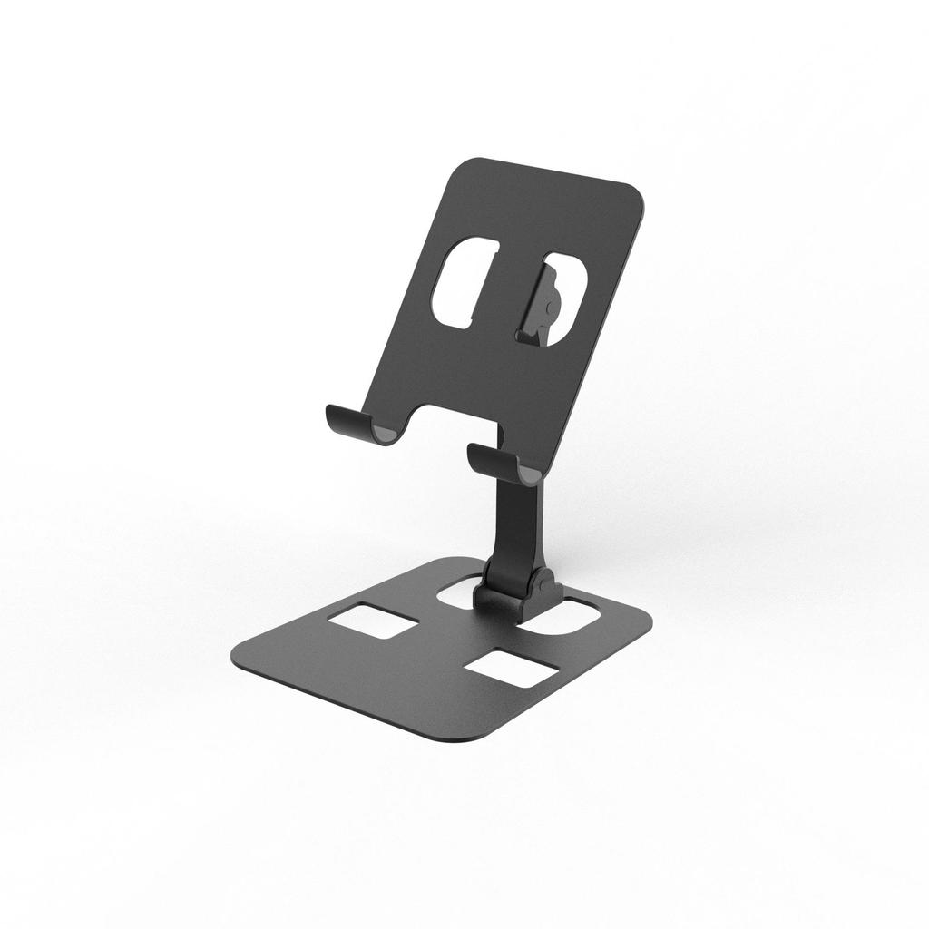 Foldable Metal Phone & Tablet Stand for Desktop Live Streaming and Overhead Shots, 360° Rotating, Perfect Gift.