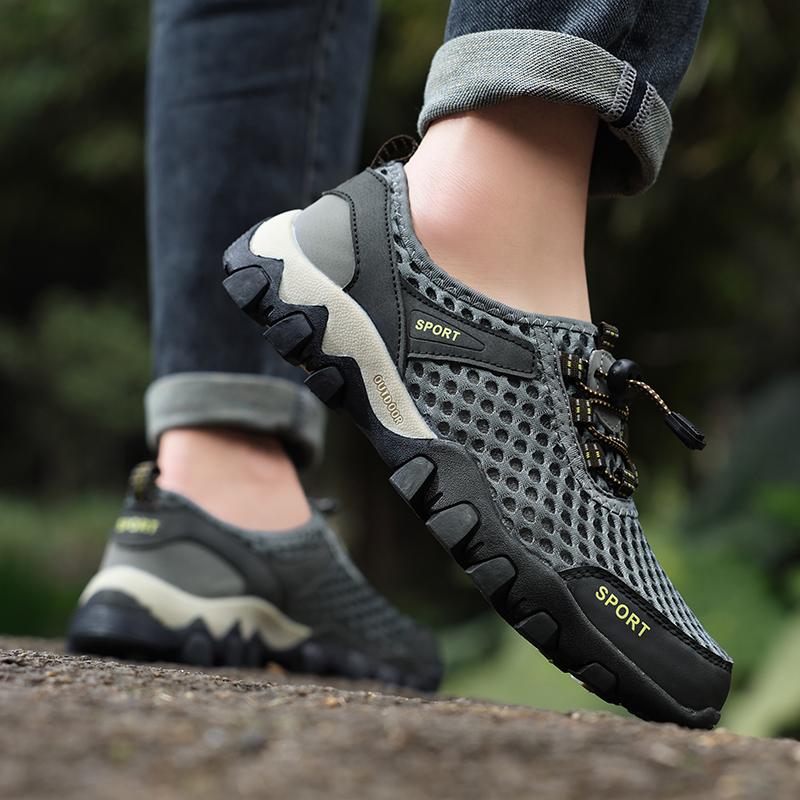 Men Hiking Sports Shoes Breathable Mesh Sneakers for Camping Trekking Man Trainers Outdoor Sports Shoes Anti-slip Hiking Shoes
