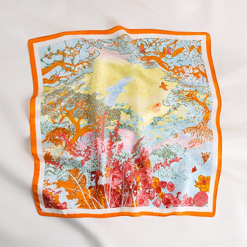 2025 spring new 100% mulberry silk silk scarf women s versatile silk square scarf fashion small scarf silk scarf headscarf 53*53