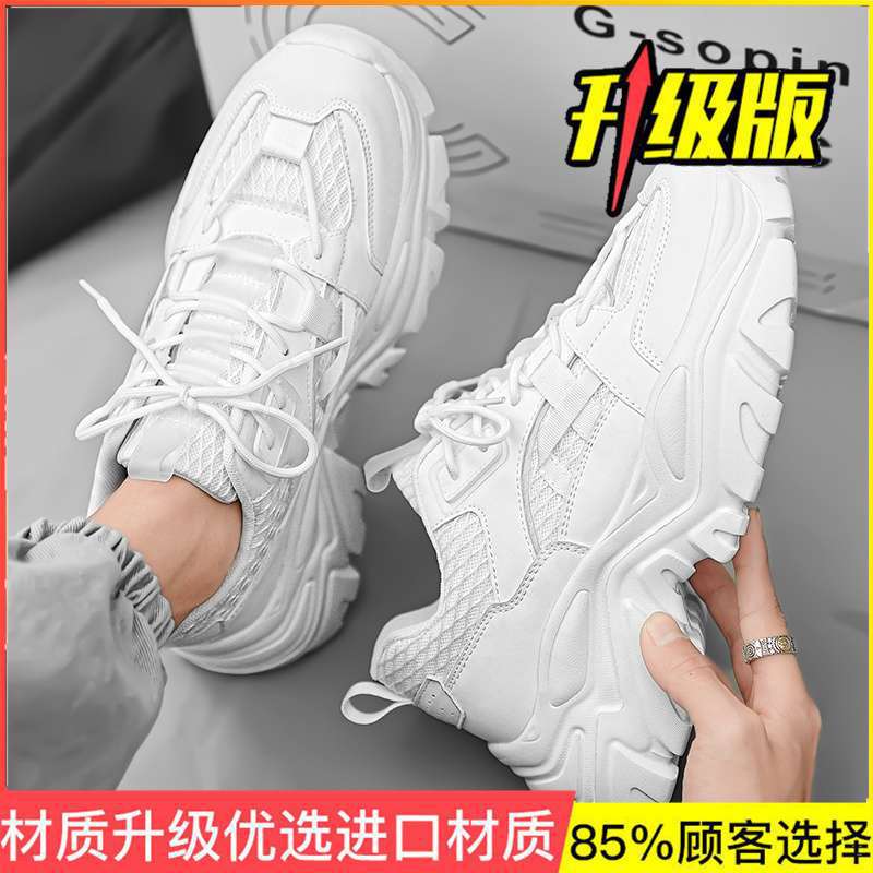 Men's Shoes 2025 New Summer Breathable Thick-soled Fried Street Dad Shoes Men's Mesh Casual Running Sports Popular Trendy Shoes