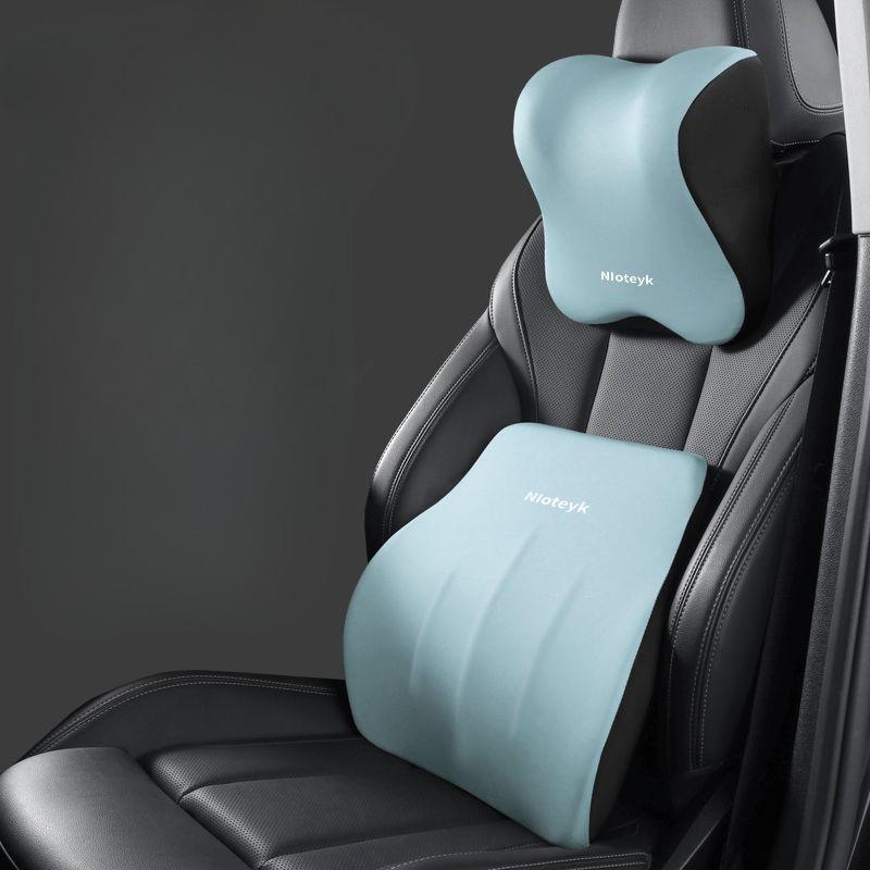 2PCS Car Headrest and Lumbar Support Neck Pillow Set Automotive Memory Foam Office Chair Headrest Fatigue Relief Travel Pillow