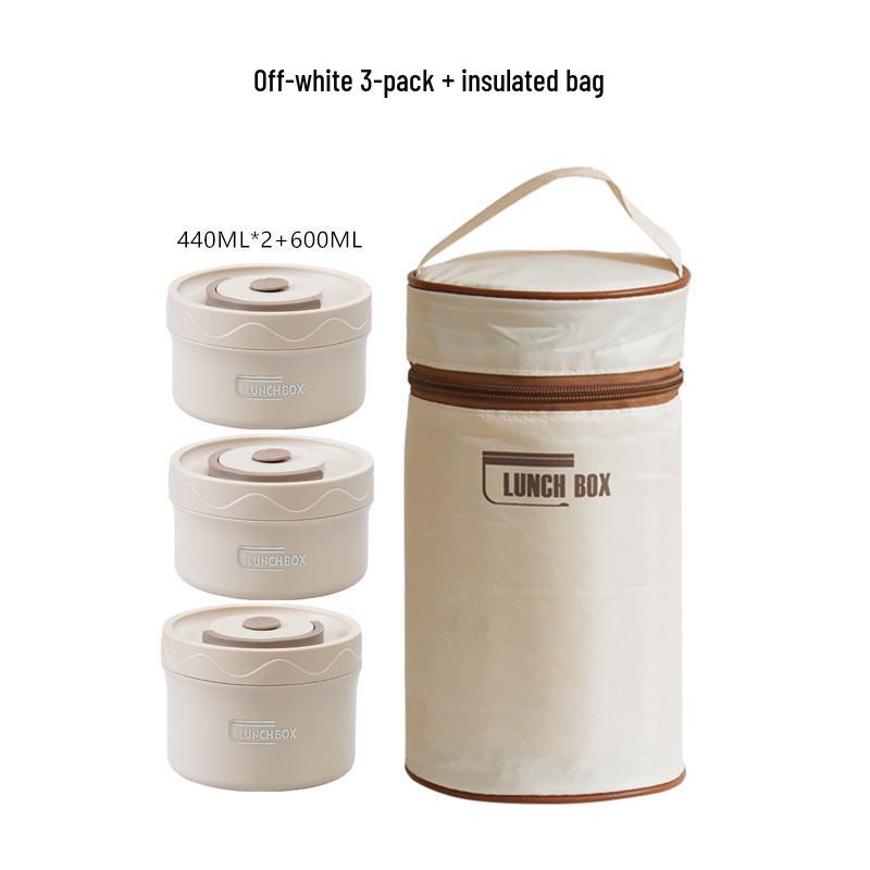 304 Stainless Steel Double-Layer Insulated Lunch Box with Portable Bag and Container