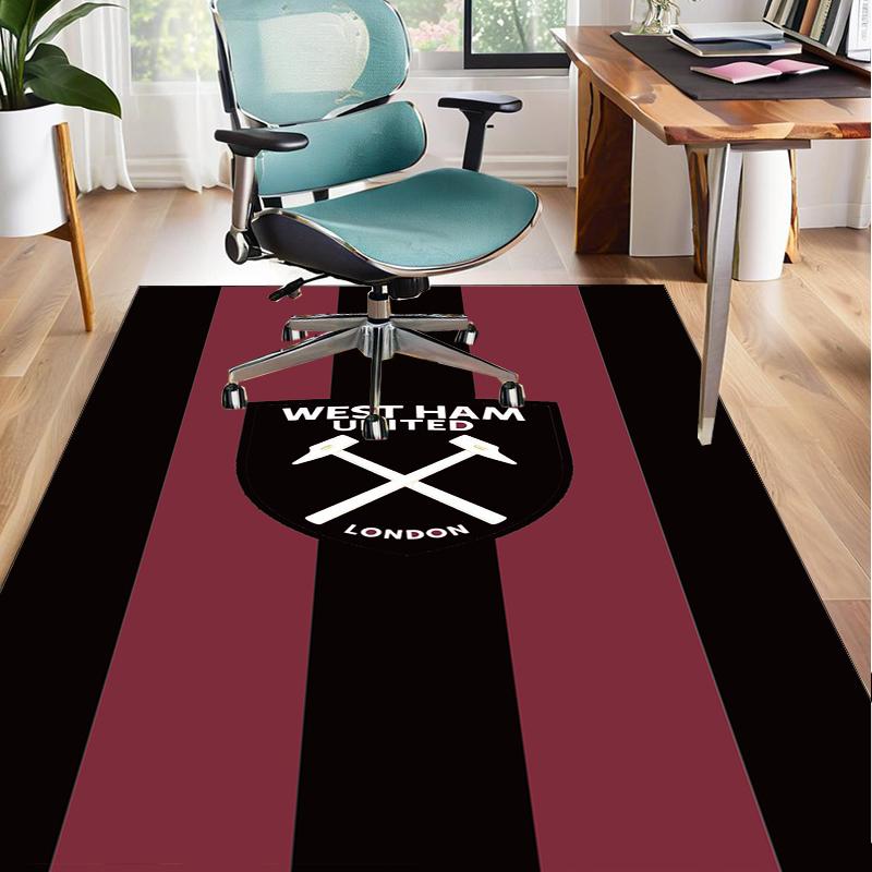 Football Club Emblem Office Rug Chair Mat, Game Carpet, Suitable for Front Door, Bedroom, Living Room, Desk, Holiday Gift