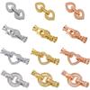 ZHUKOU Hooks for jewelry making women bracelet jewellery making supplies Cubic zirconia connectors jewelry materials VK197