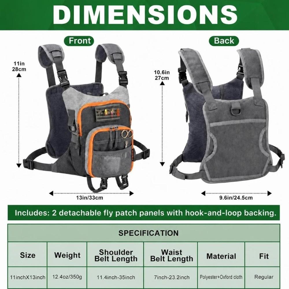 Adjustable Straps Fly Fishing Chest Pack Oxford Cloth Fishing Pack for Angling