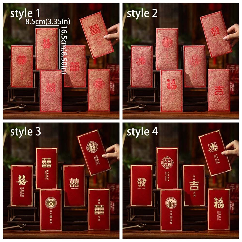 6pcs Chinese Style 2026 Horse Year Red Envelope Paper Money Pockets  For Chinese New Year