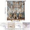 Rustic Floral Shower Curtain - Butterflies & Mason Jars With "Home Sweet Home" Design, Polyester Bathroom Decor