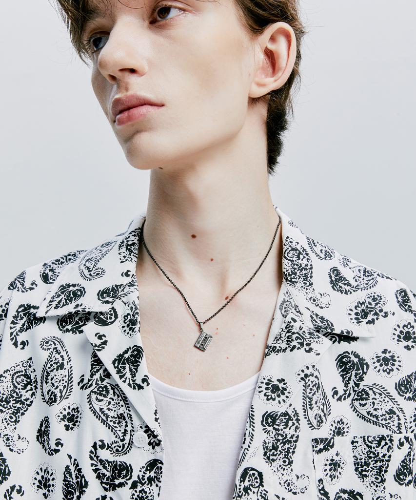 SSY Coconut Hawaiian Paisley Half Shirt White