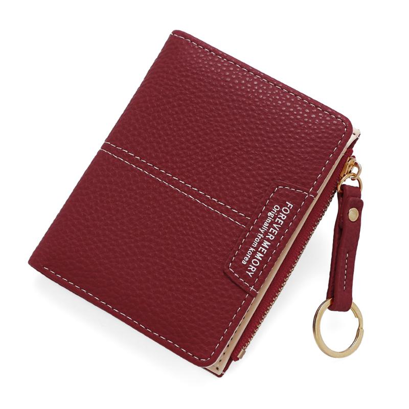 Новый женский кошелек, короткий и простой держатель для карт, монетница, студенческая сумочка-клатч, складной кошелек, стильный однотонный A3