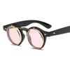 Fashion Vintage Round Steam Punk Flip Up Sunglasses Classic Double Layer Clamshell Design Sun Glasses Uv400