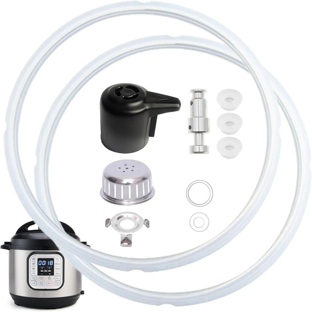 Comprehensive Pressure Cooker Accessory Set Dishwasher Safe Part for 5/6QT Featuring Anti Blockage Sealing Rings