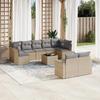 VidaXL Garden Lounge Set with Cushions 10 Pcs, Patio Sofas, Patio Furniture Set, Outdoor Furniture, Beige 3219419