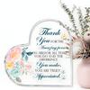 2D Flat, Heart-Shaped Acrylic Thank You Gift Desk Decor Plaque, Inspirational Message & Floral Thank You Card-like Design, Suitable for Wall Decoratio