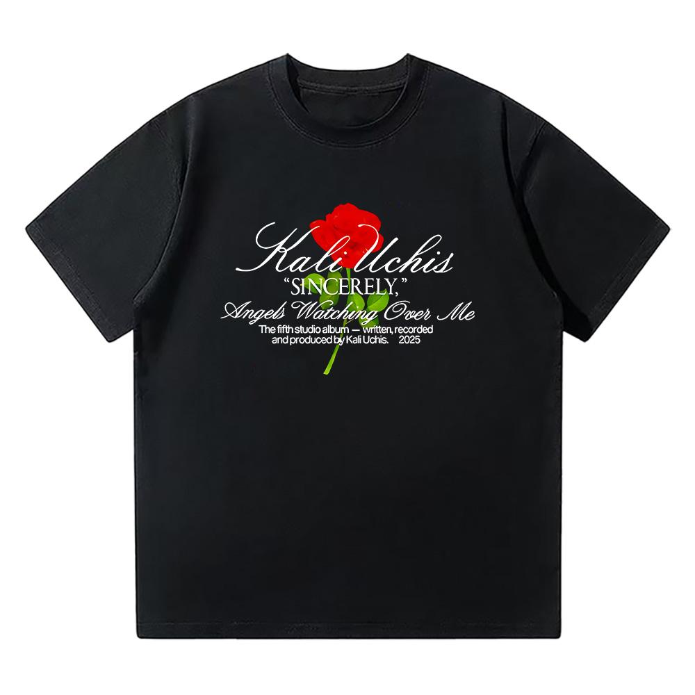 Kali Uchis Sincerely Rose Shirt T Shirt for Women/Men Casual Cotton T-shirt Summer High Quality Crewneck Short Sleeve Loose Tee