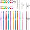 37Pcs Aluminum Crochet Hooks Set with 14Pcs Stitch Markers(Random Color) and 9Pcs Large-eye Blunt Needles Knitting Needles Kit