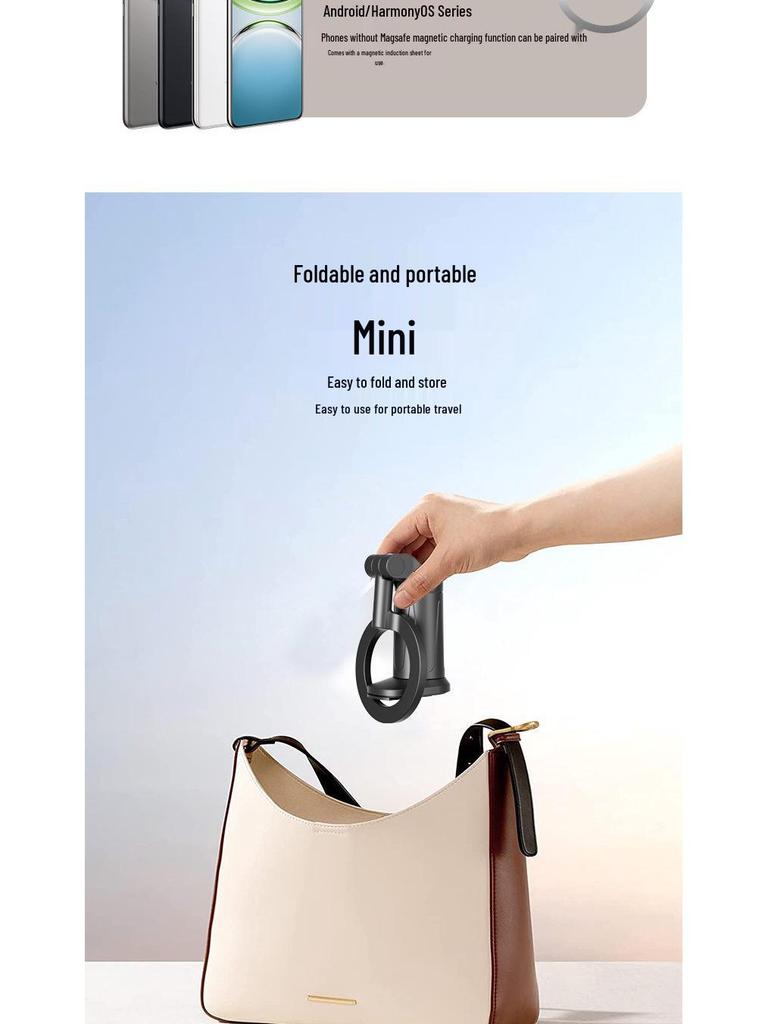 Foldable Magnetic Phone Holder for Office, Travel, and Meetings