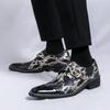Fashion Patterned Men Cow Leather Slip-on Casual Shoes 2025 Comfort Fashionable Wedding Banquet Pointed Leather Shoes Non Slip Sole Shoe