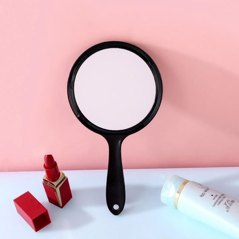 Portable Double-Sided Makeup Mirror with Magnifying Side and Printed Logo