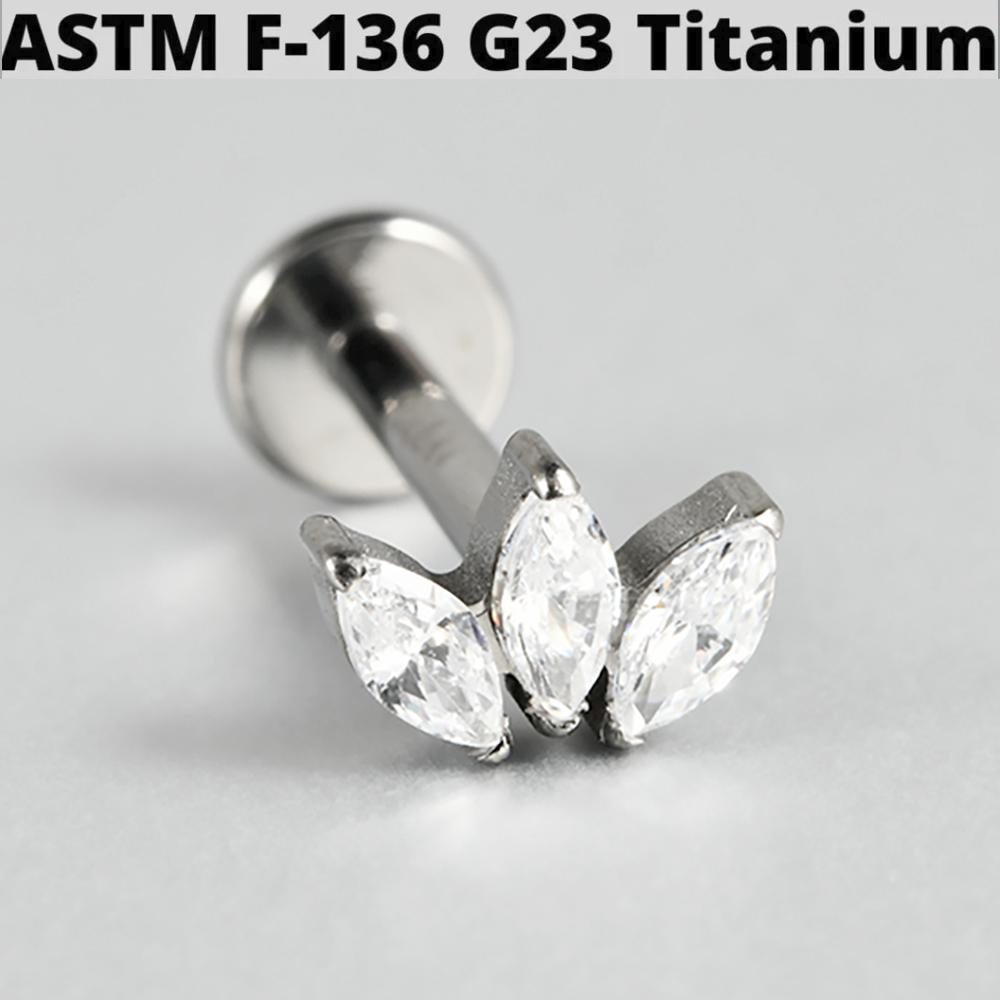 1PC G23 Titanium Butterfly Internal Thread Labret Lip Rings Cross Snake Ear Cartilage Tragus Helix Earring Lobe Piercing Jewelry