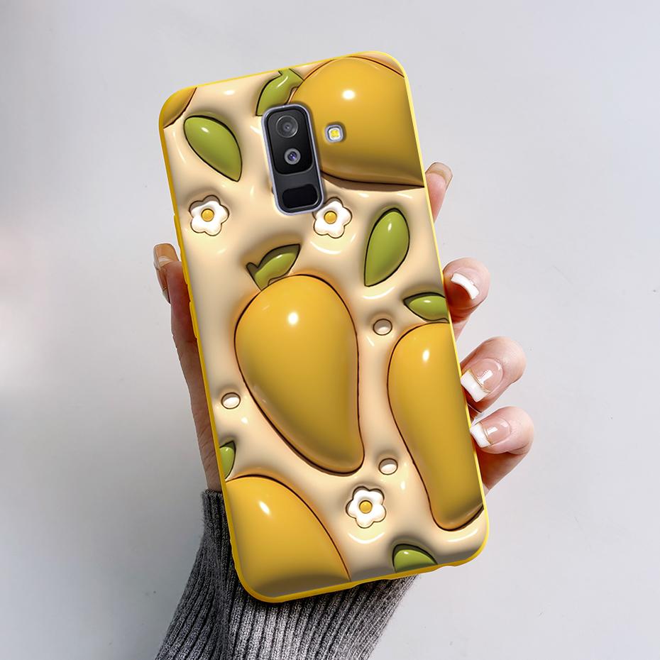 Painted Case For Samsung Galaxy A6 Plus Covers For Samsung A7 2018 A750 Cases For Samsung A9 2018 Cute Cartoon Protective Coques