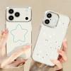 Modern Colorful Stars Pattern Case For iPhone 17 Pro Max Plating Lens Frame Clear Soft Cover For iPhone 16 15 14 13 Pro Max 11 16E 17E