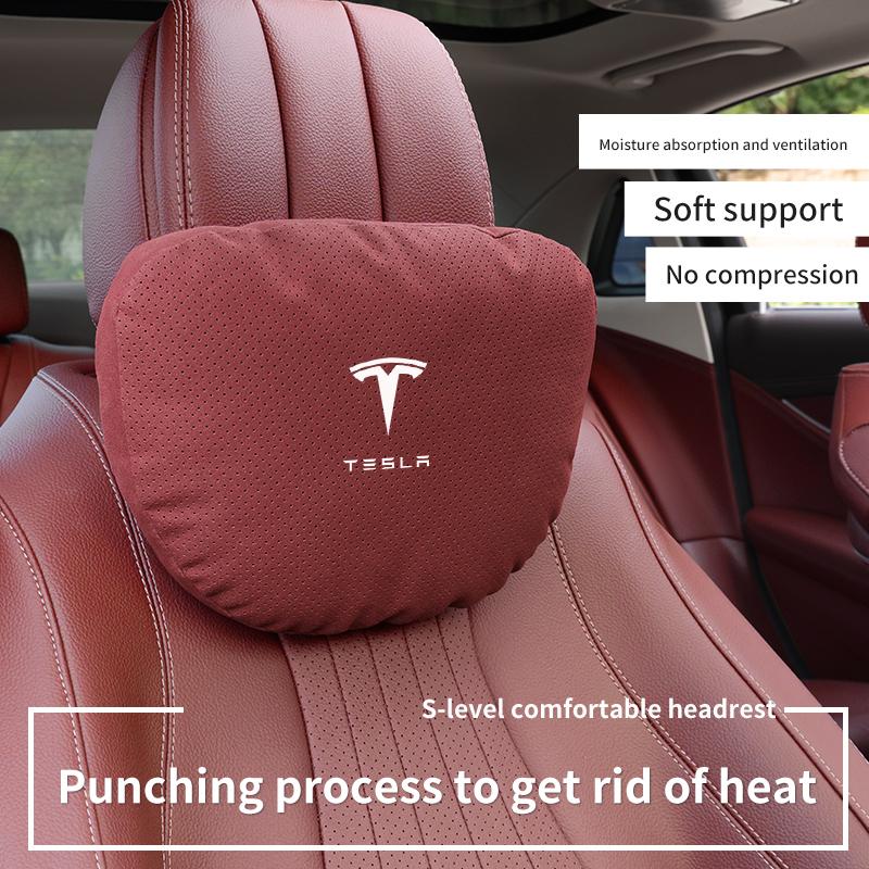 Car Headrest Neck Support Seat Lumbar Cushion Neck Pillow For Tesla Model Y Model S Model X Model 3 Auto Interior Accessories