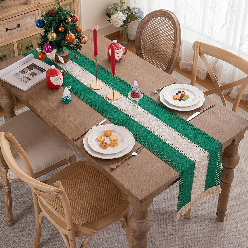 

Бохо-скатерти макраме для гостиной, фермерского обеденного стола, богемного деревенского свадебного украшения для детского душа на Рождество 30X120cm 1pc