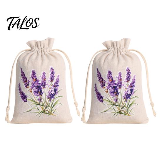Sacos Decorativos de Sachê 2 Peças Sacos com Cordão, com Estampa Floral, Tecido de Poliéster e Algodão Respirável Malha Pequena Bolsas de Armazenamento Bolsas, Sachês Portáteis,