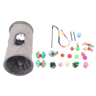 Set de Juguetes Interactivos de 21 Piezas Bolas de Colores Caña para Gatos Cascabeles Surtido de Juguetes para Gatos Gatito