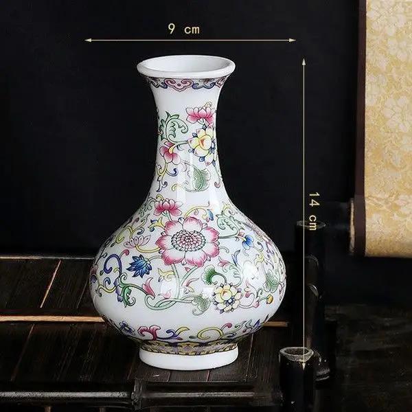 Enamel Flower Vase Decoration New Chinese Retro TV Cabinet Decoration Ceramic Minimalist Chinese Flower Arrangement Vase ZF517