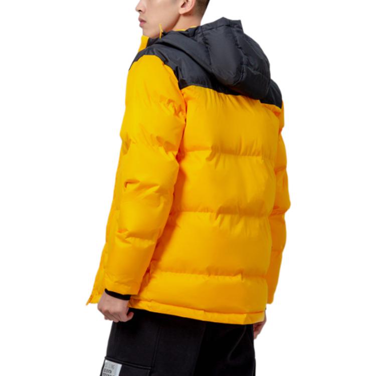 Li-Ning Color Block Casual Logo Hooded Long Sleeve Cotton Jacket Men Jacket Citrus-Yellow AFMR467-4