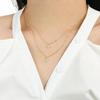 S925 Sterling Silver Star Moon Hexagram Double Layer Necklace for Women - Trendy Collarbone Chain